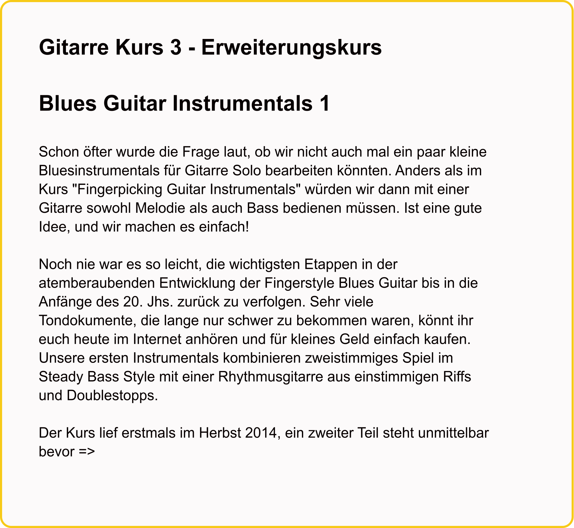 Gitarre Kurs 3